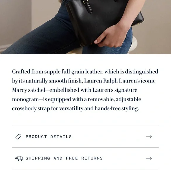 Ralph Lauren Elegant Black Satchel - Picture 9 of 14